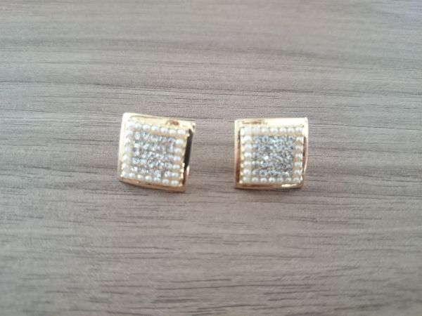Brinco Quadrado de Strass - 995