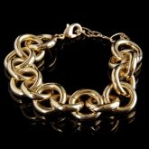 Pulseira Elos Liso c/ 20cm Dourada - 370