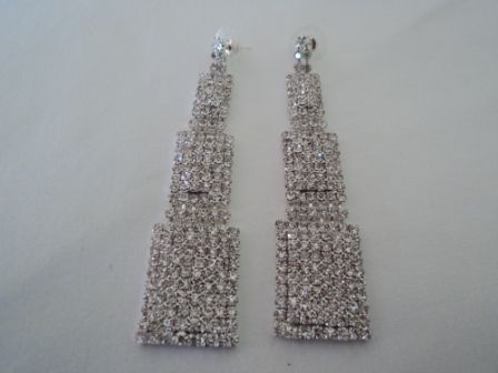 Brinco Festa Strass Prateado - 888