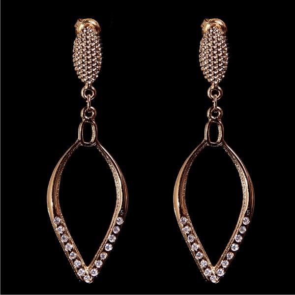 Brinco Dourado Gota Vazada c/ Zircônias - 852
