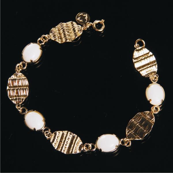 Pulseira Onda c/ Pedra Natural Branca c/ 20cm - 400