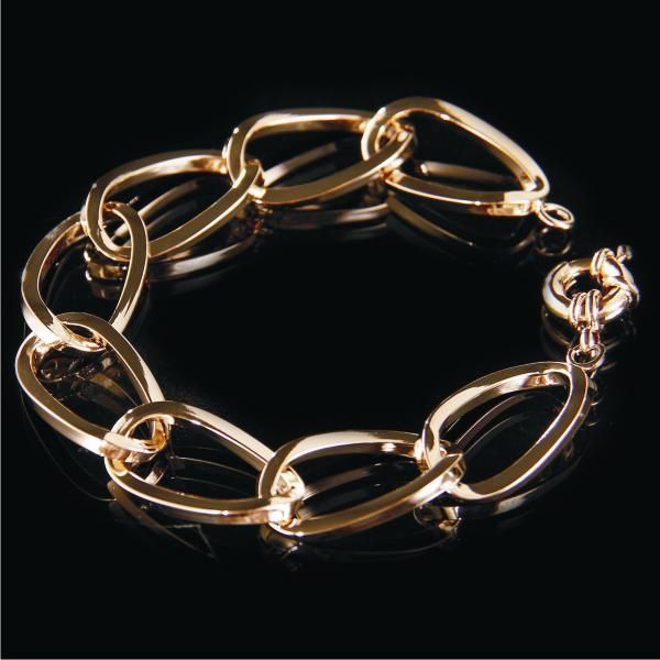 Pulseira Elos Meio Torcido c/ 20cm Dourada - 379