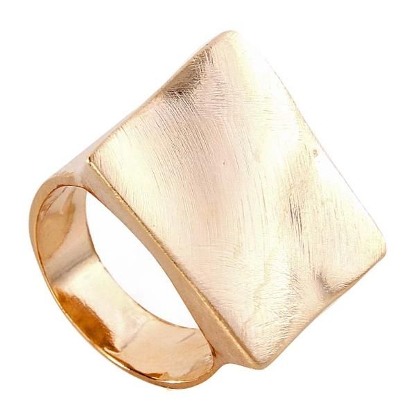 Anel Dourado Quadrado Riscado - 568