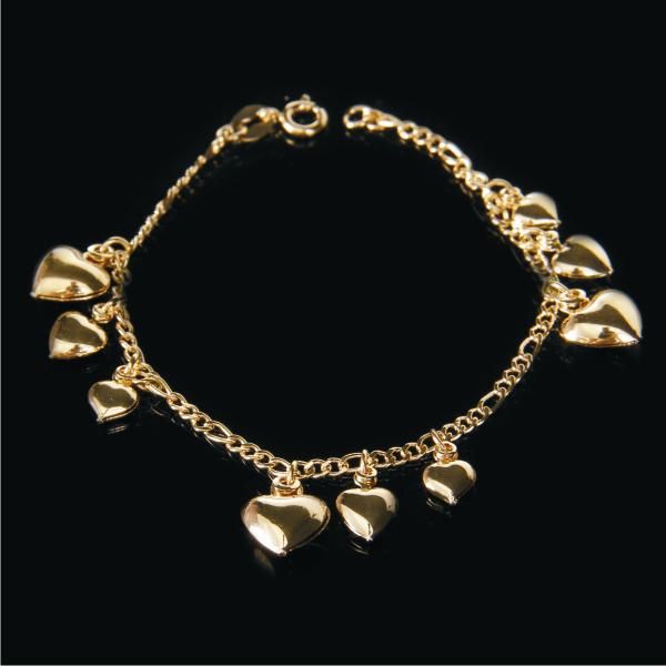 Pulseira c/ Berloques de Coração - 254