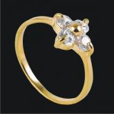 Anel Florzinha de Zircônia Dourado - 616