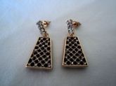 Brinco Pedra Negras c/ Strass - 885