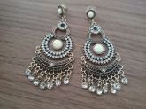 Brinco Grande Leque e Strass - 967