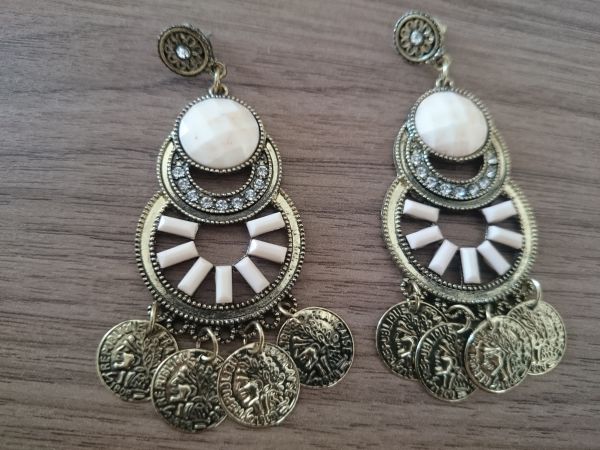Brinco Pedras e Medalhas Turcas - 984