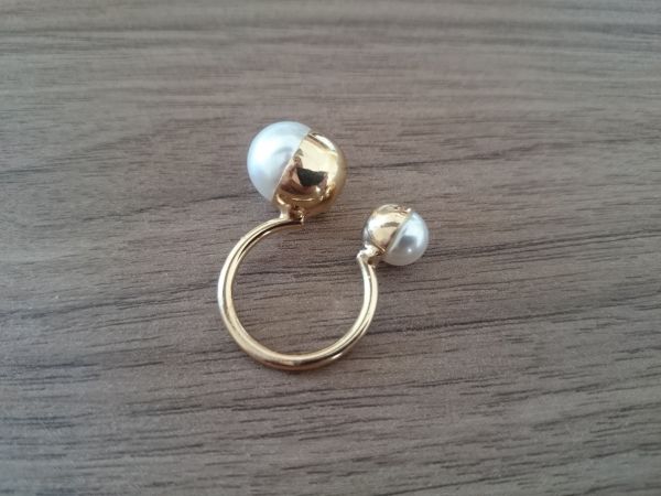 Anel Duas Pérolas Dourado - 646