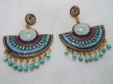 Brinco Leque Turquesa - 961