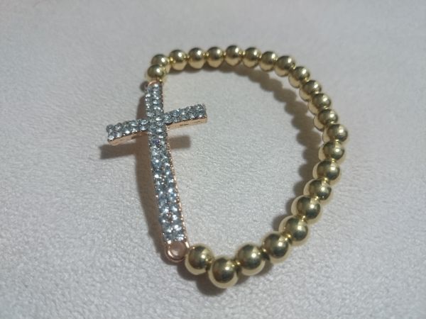 Pulseira Variada Dourada Elástica - 429