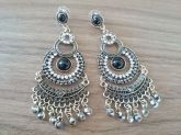 Brinco Grande Leque e Strass - 978