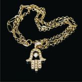 Pulseira c/ Pingente Mão Hamsá c/ Zircônias - 283