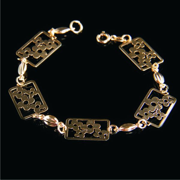 Pulseira c/ Chapa de Flores 18cm - 255