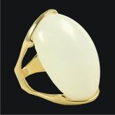 Anel c/ Pedra Natural Oval Quartzo Branco - 632