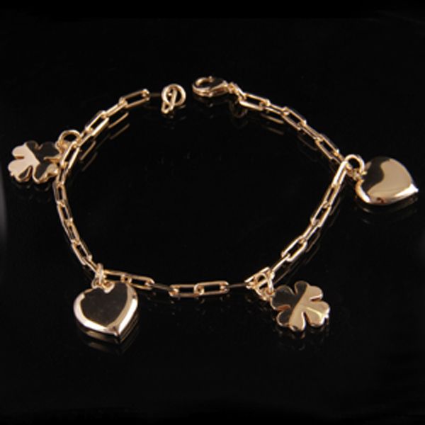 Pulseira c/ Berloques Coração e Trevo - 252